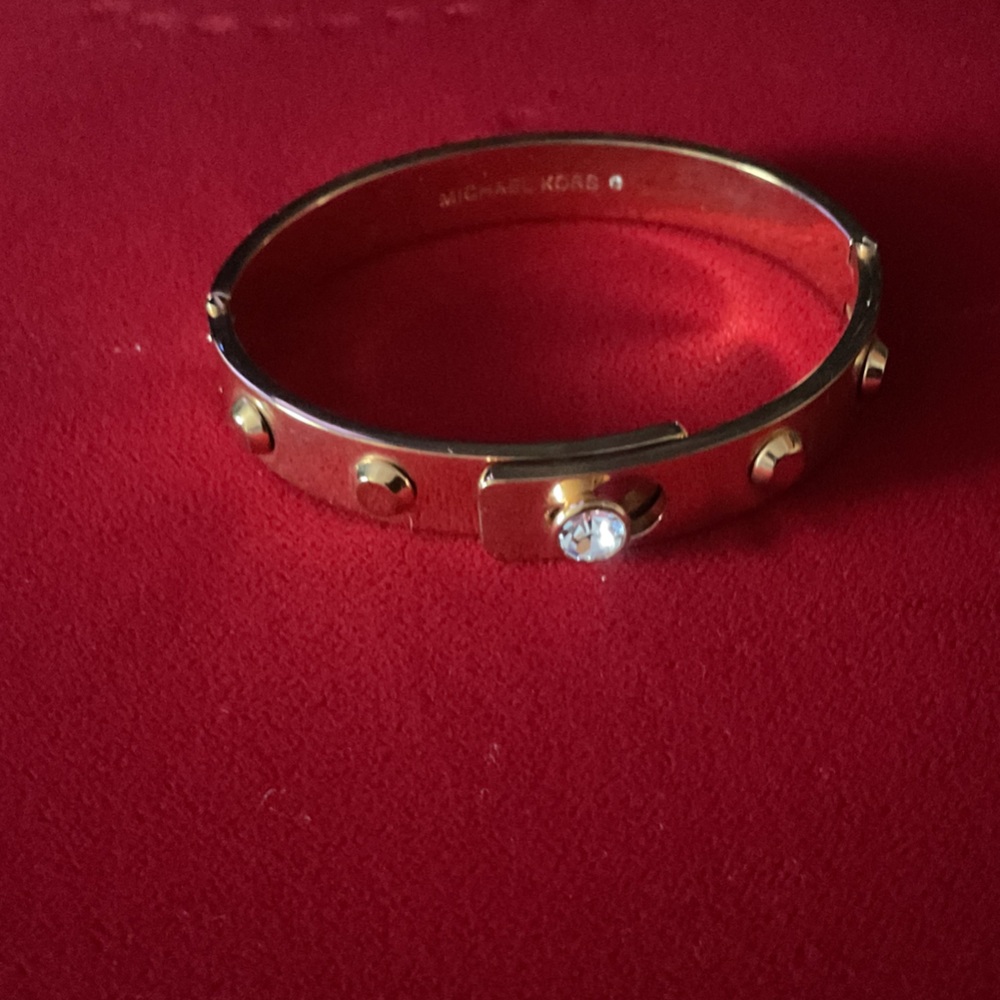 Michael Kors Gold Studded Bracelet with Crystal Accent